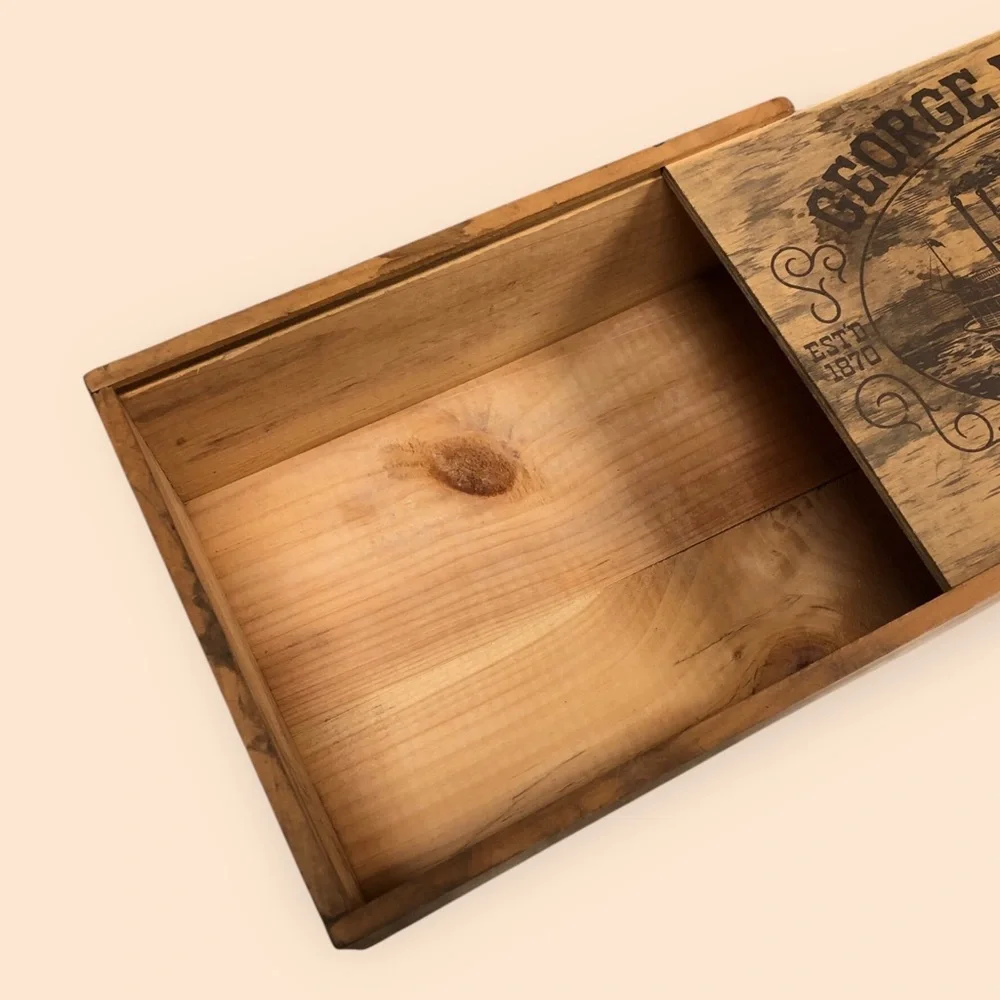 Vintage George Dickel Tennessee Wooden Whisky Box